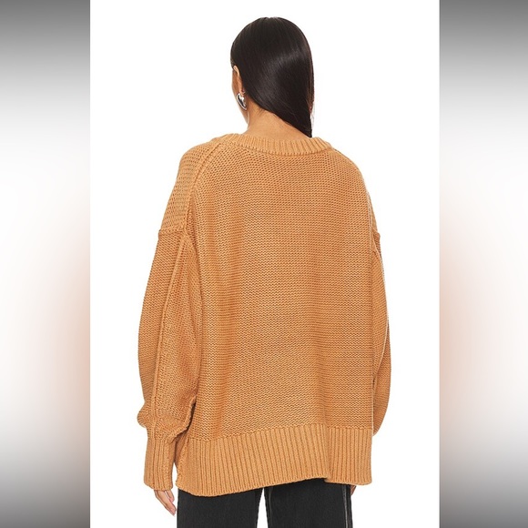 Free People Alli V-Neck Sweater in Camel size Medium - Picture 3 of 9
